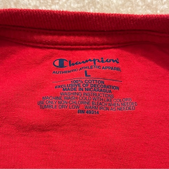 Gonzaga University Shirt Mens Large Red Bulldogs NCAA Champion Cotton Crew Neck - Picture 3 of 8